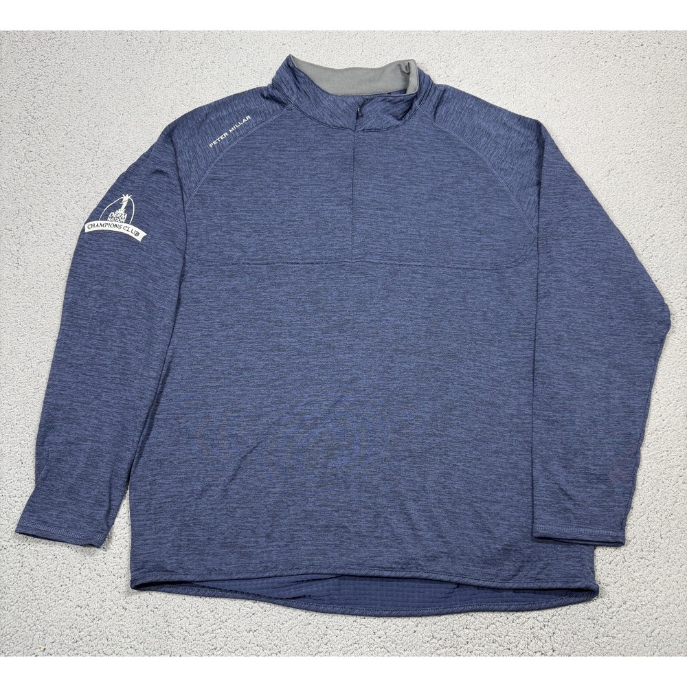 Peter Millar Pullover Mens 2XL Blue 1/4 Zip Golf Derm Nation Champions Club